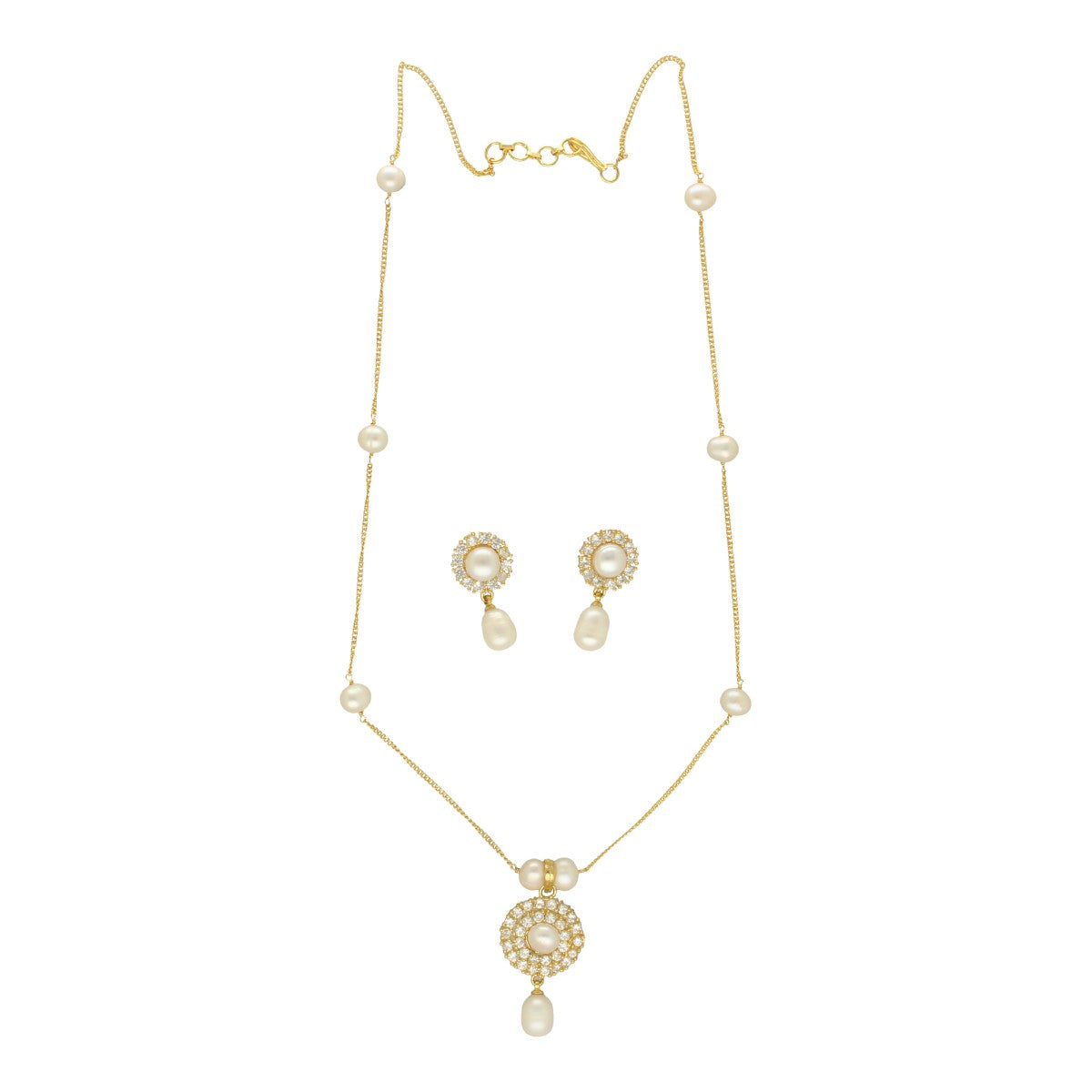 J Pearls Clara Pearl Pendant Set - Distacart