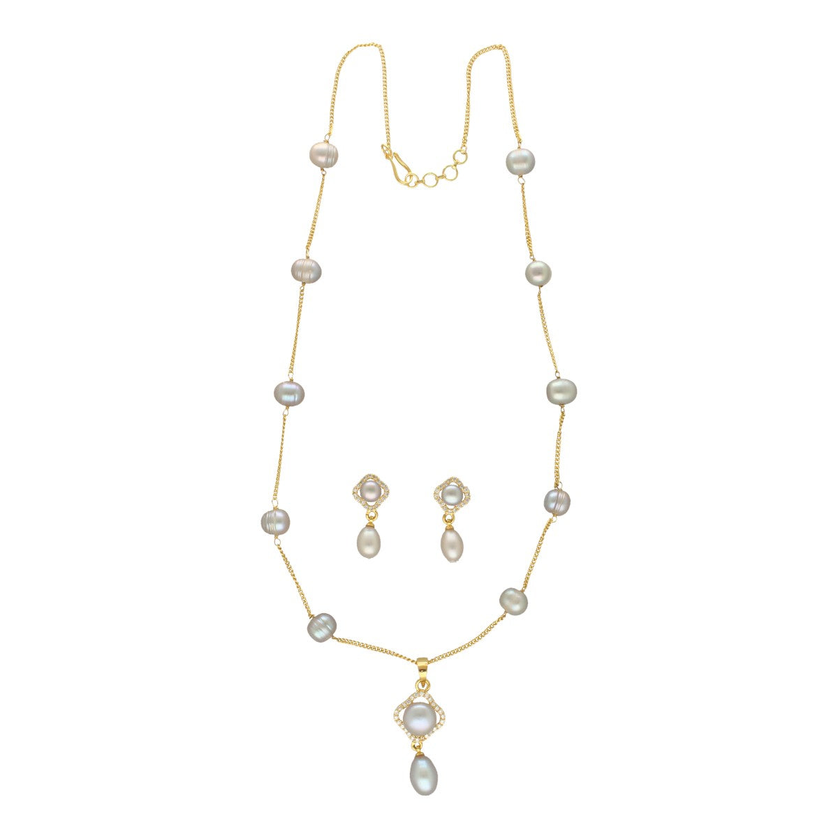 J Pearls Mehri Pearl Pendant Set - Distacart