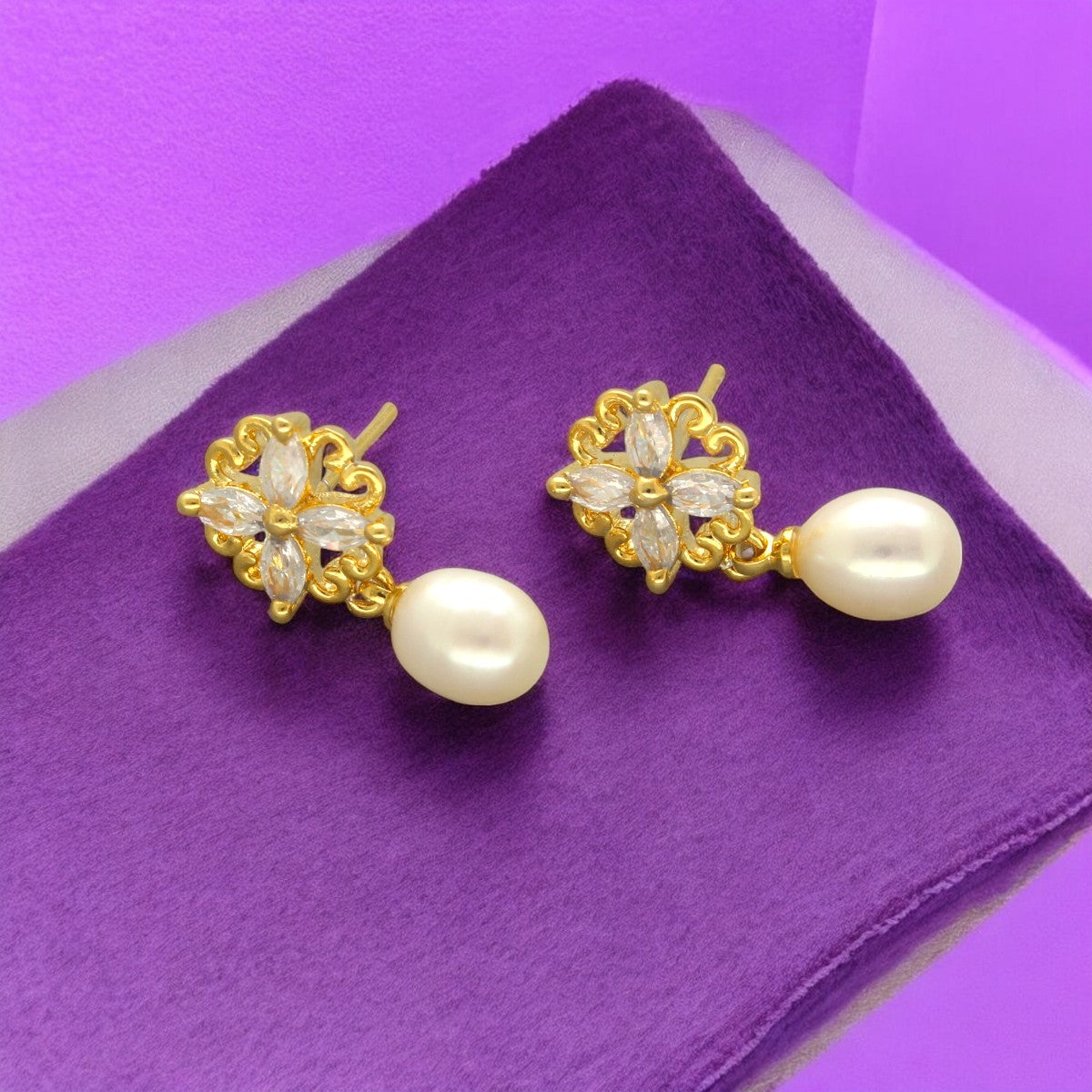 J Pearls Tasha Pearl Earrings - Distacart