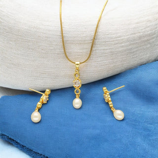 J Pearls Elora Pearl Pendant Set - Distacart