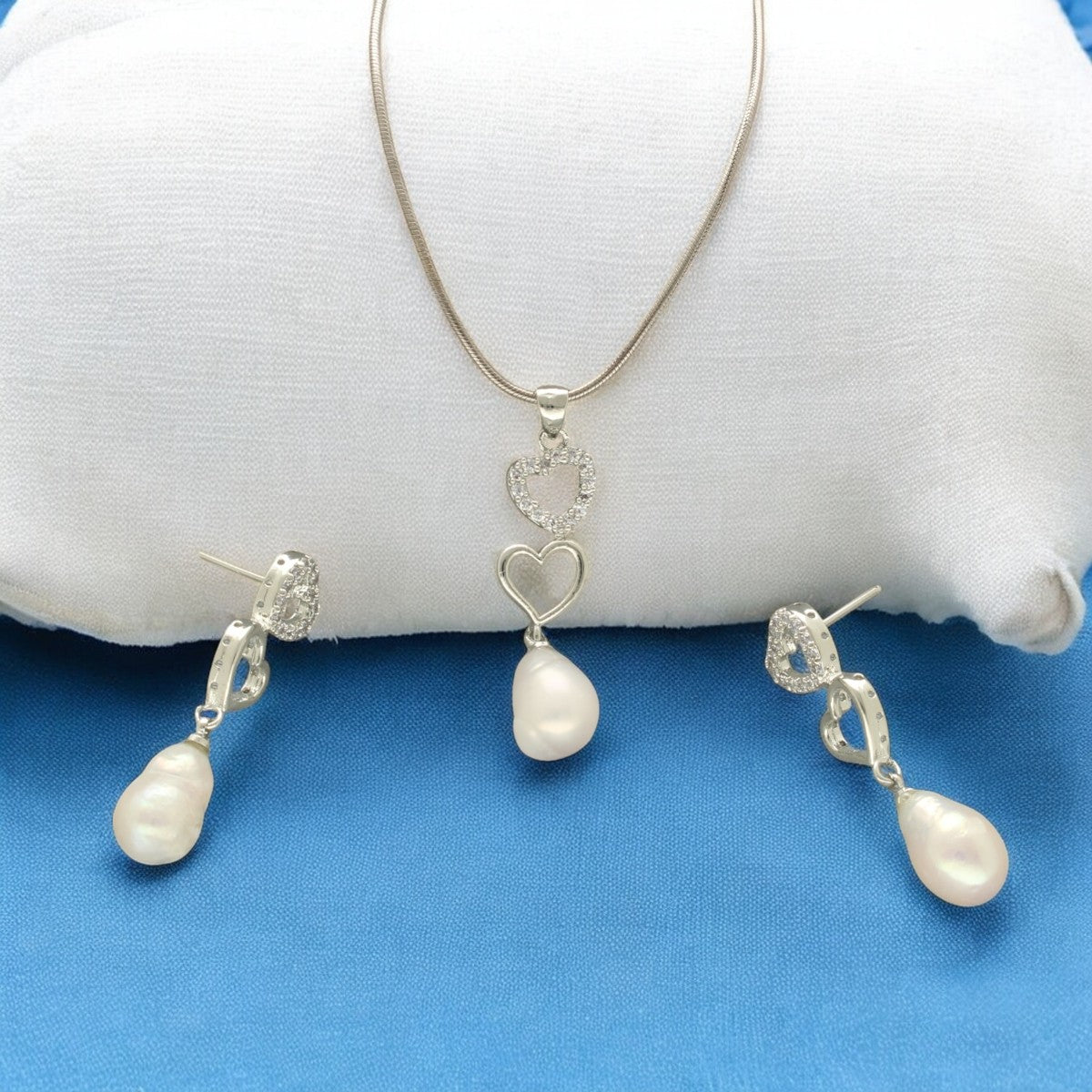 J Pearls Adora Pearl Pendant Set - Distacart