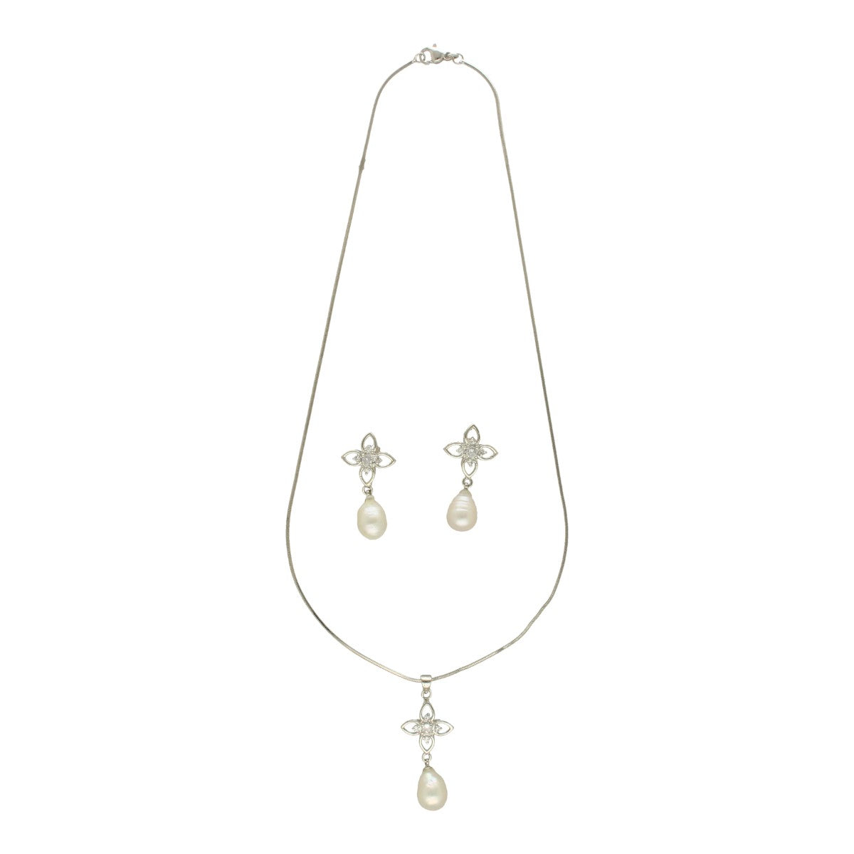 J Pearls Flora Pearl Pendant Set - Distacart