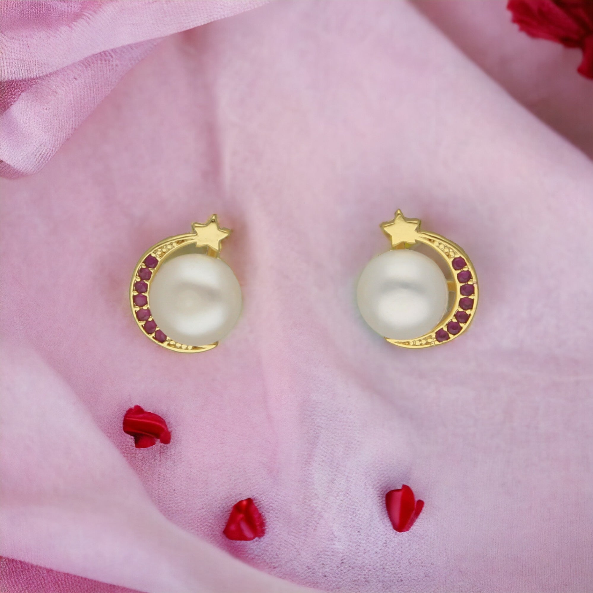 J Pearls Moonlit Combo Of 2Pair Earrings - Distacart