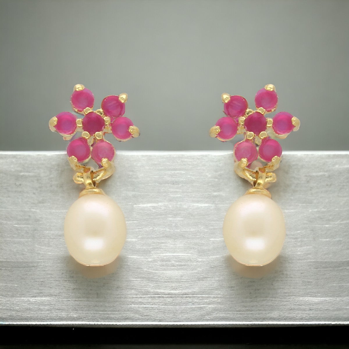 J Pearls Colourful Combo Of 3Pair Earrings - Distacart