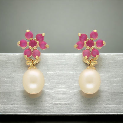J Pearls Colourful Combo Of 3Pair Earrings - Distacart
