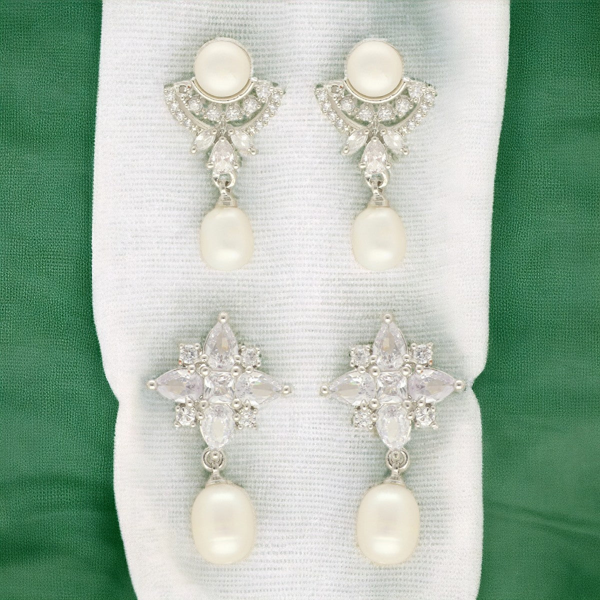 J Pearls Mystic Combo Of 2Pair Earrings - Distacart