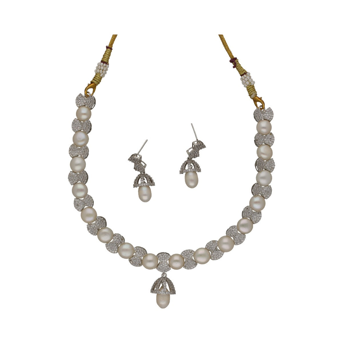 J Pearls Majestic Pearl Necklace Set - Distacart