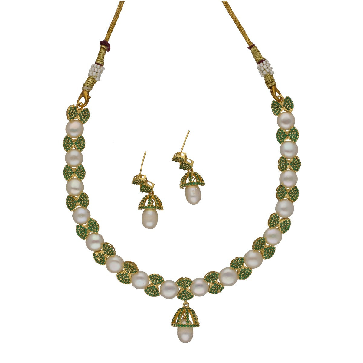 J Pearls Radiance Pearl Necklace Set - Distacart