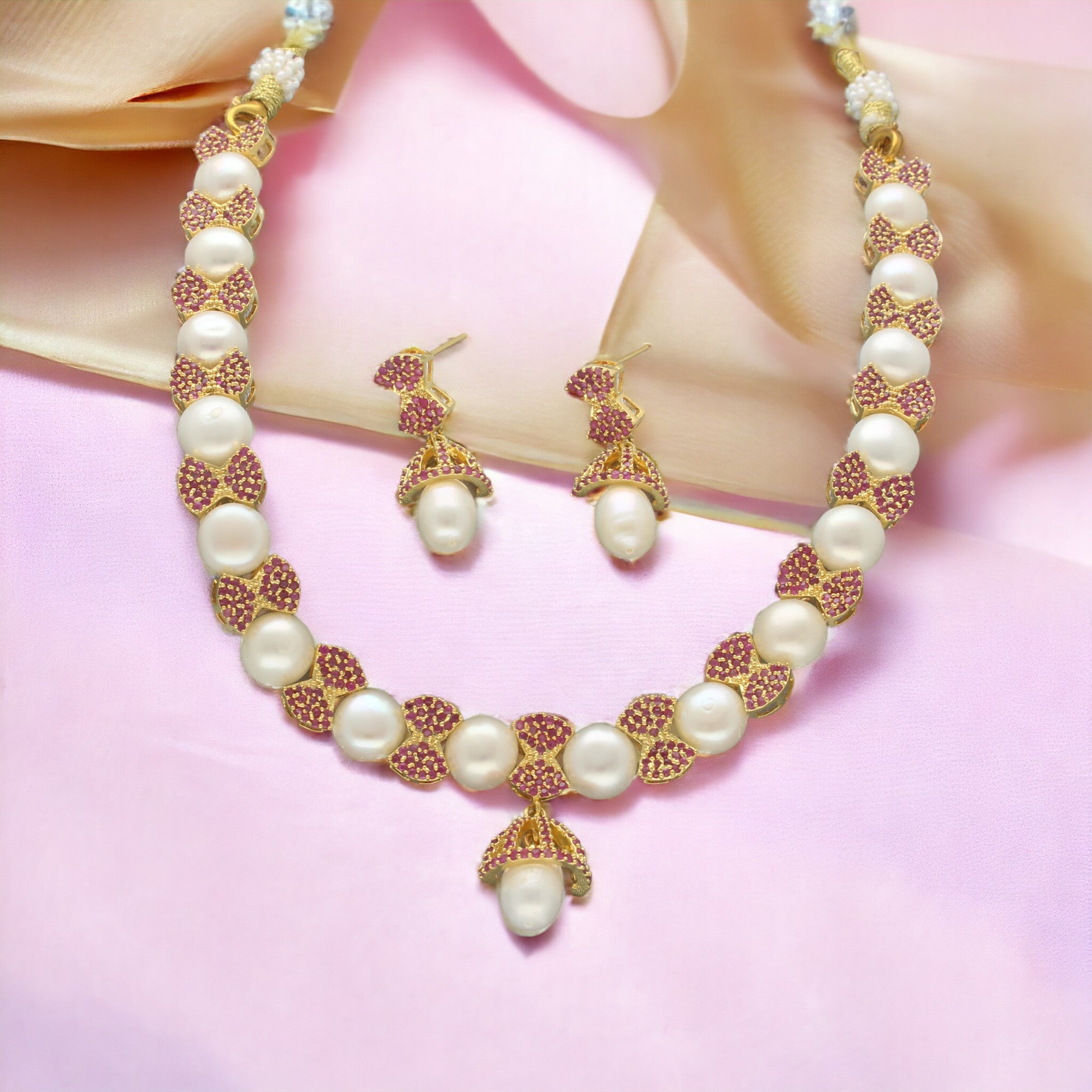 J Pearls Divine Pearl Necklace Set - Distacart