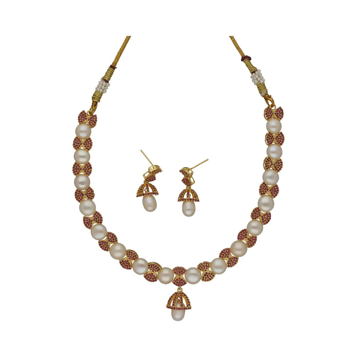 J Pearls Divine Pearl Necklace Set - Distacart