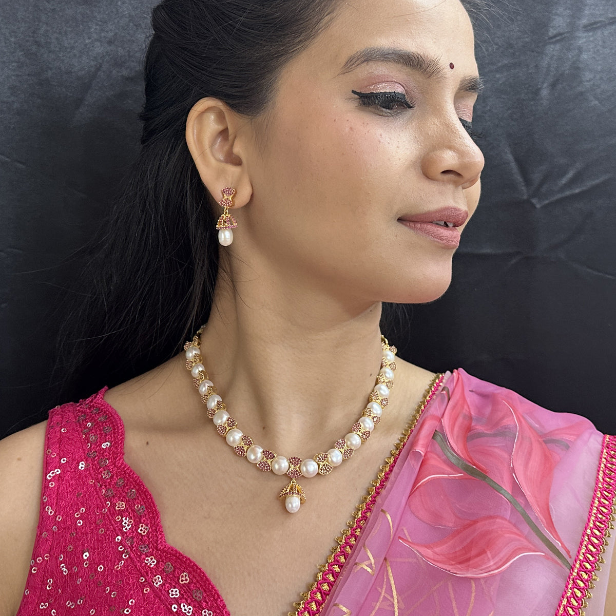 J Pearls Divine Pearl Necklace Set - Distacart