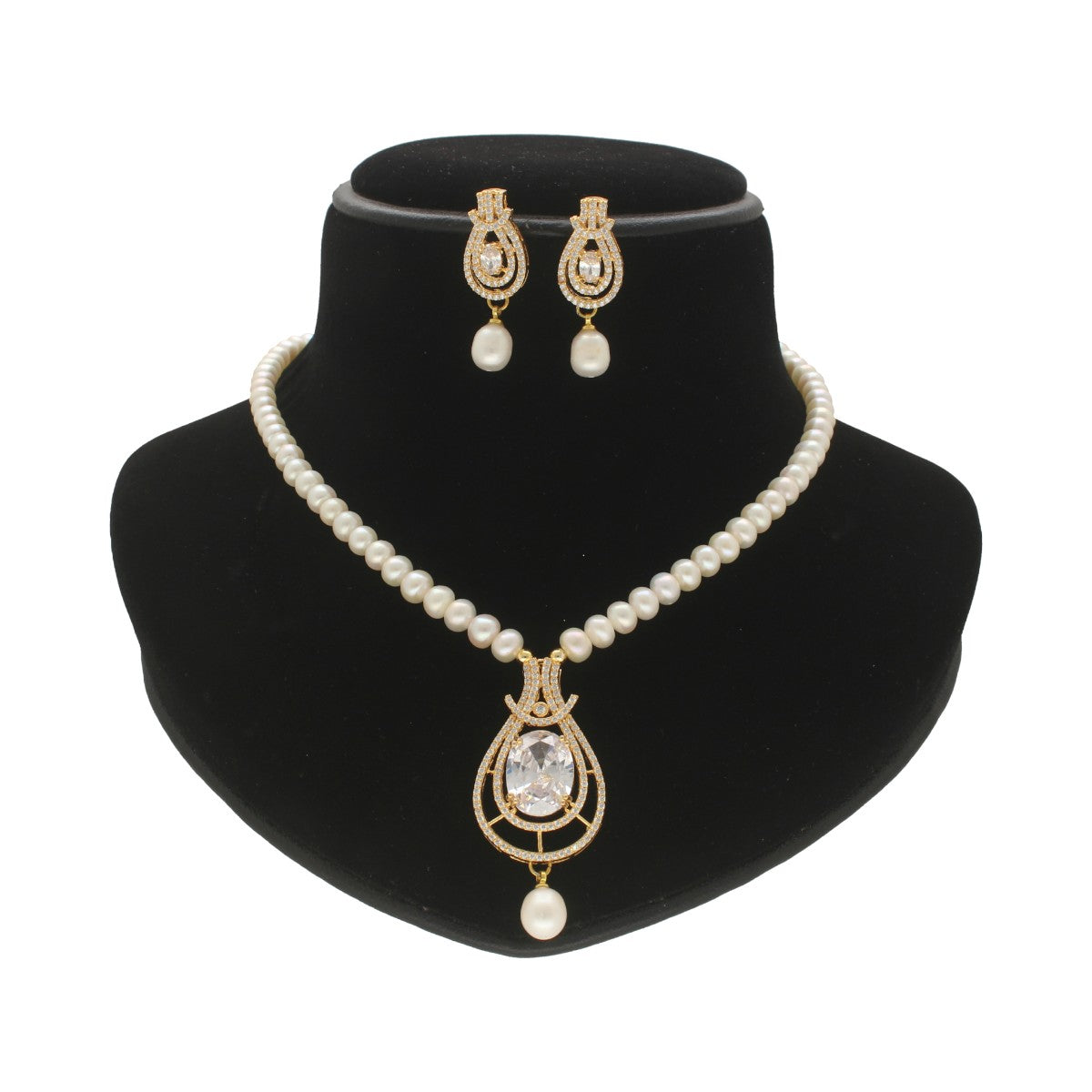 J Pearls Dazzle Pearl Necklace Set - Distacart