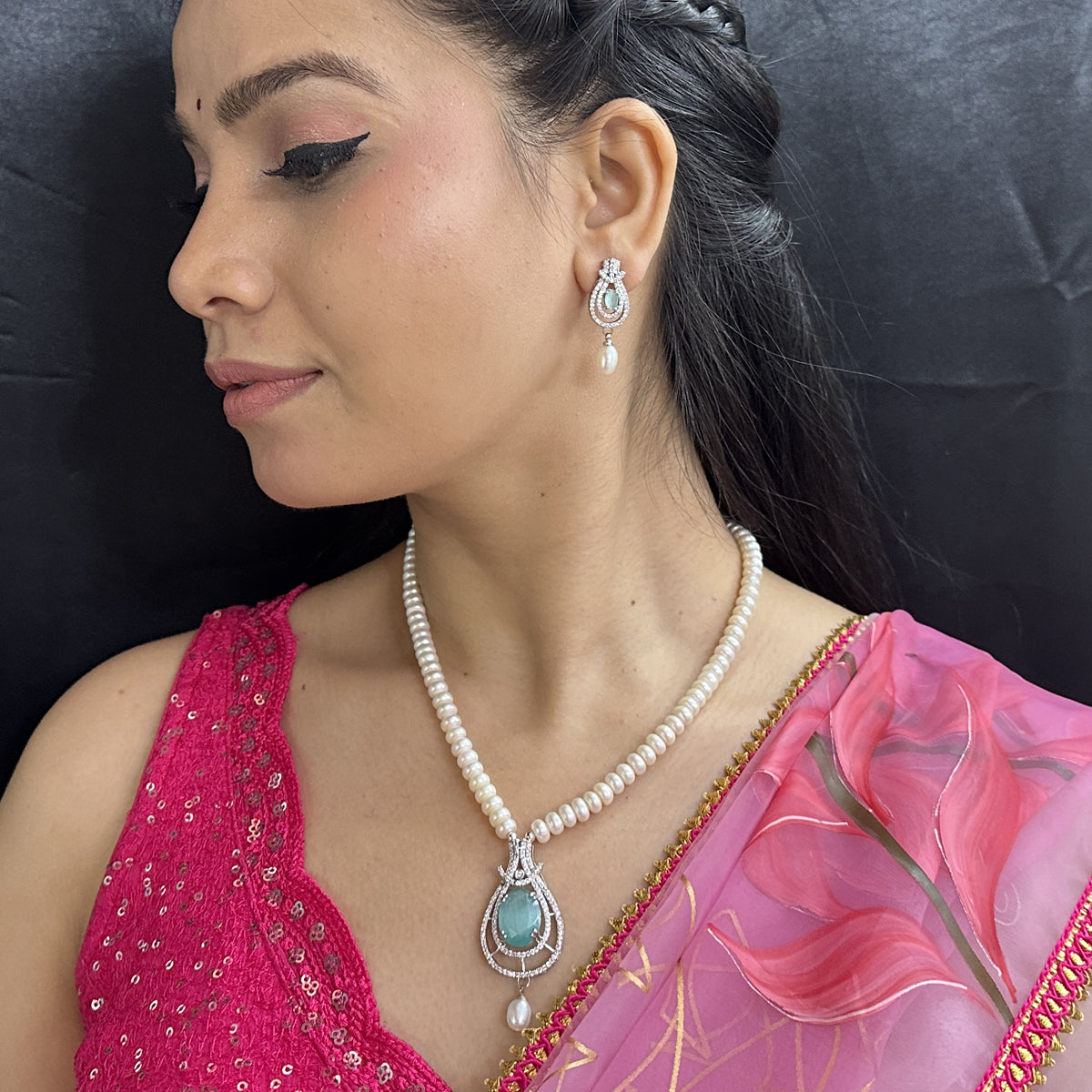 J Pearls Blossom Pearl Necklace Set - Distacart