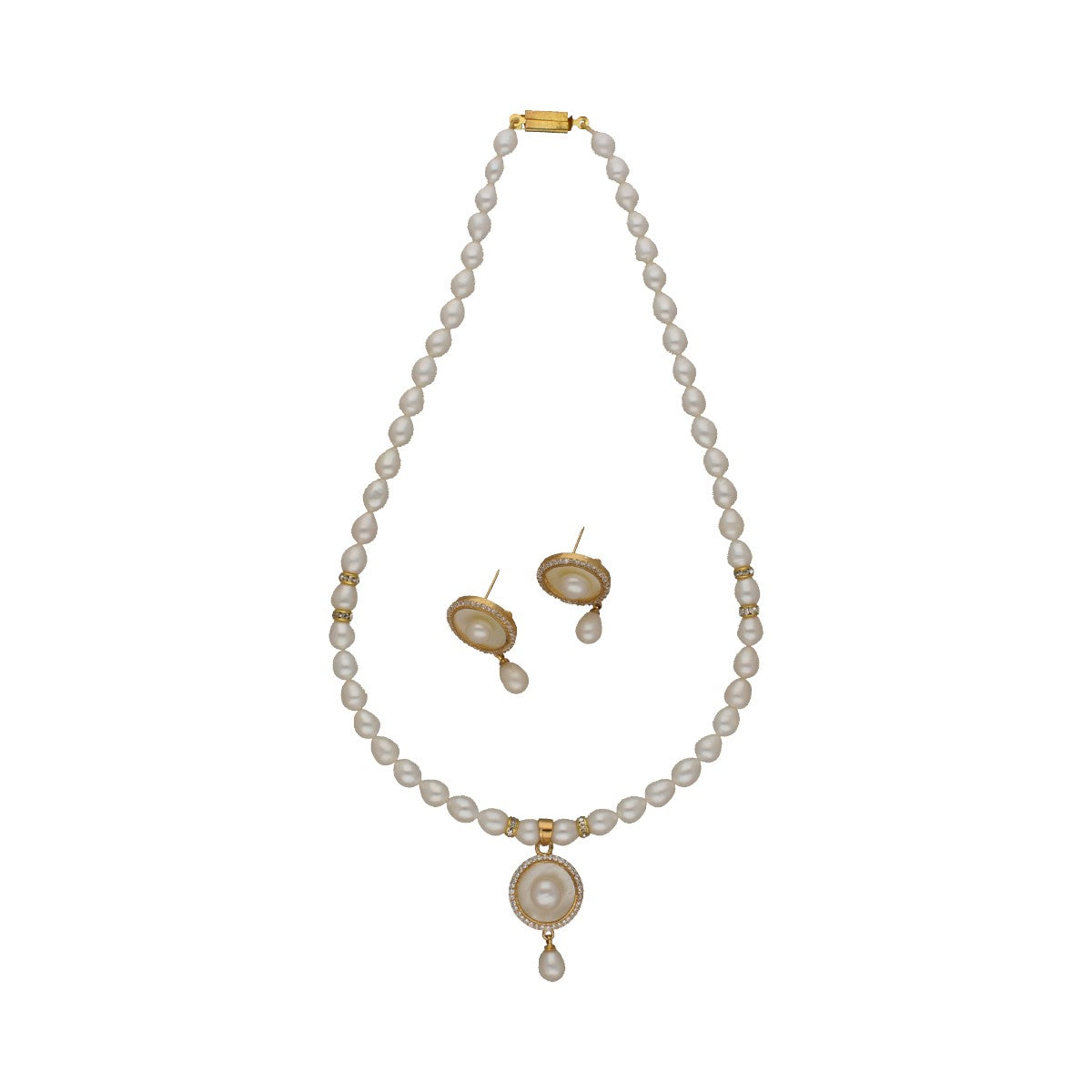 J Pearls Shimmering Pearl Necklace Set - Distacart