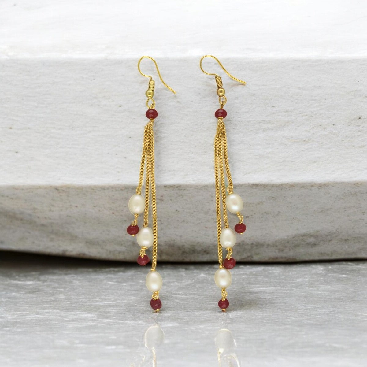 J Pearls Adora Pearl Earrings - Distacart