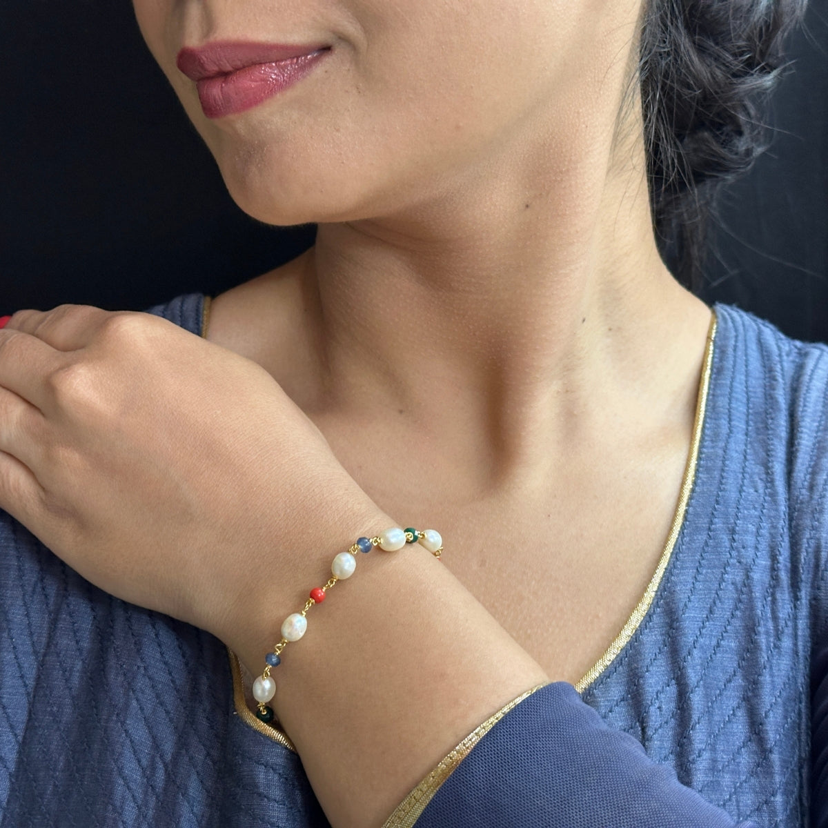 J Pearls Multicharm Holder Pearl Bracelet - Distacart