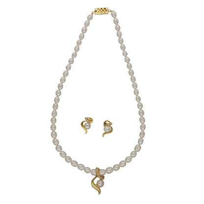J Pearls Abha Pearl Pendant Set - Distacart