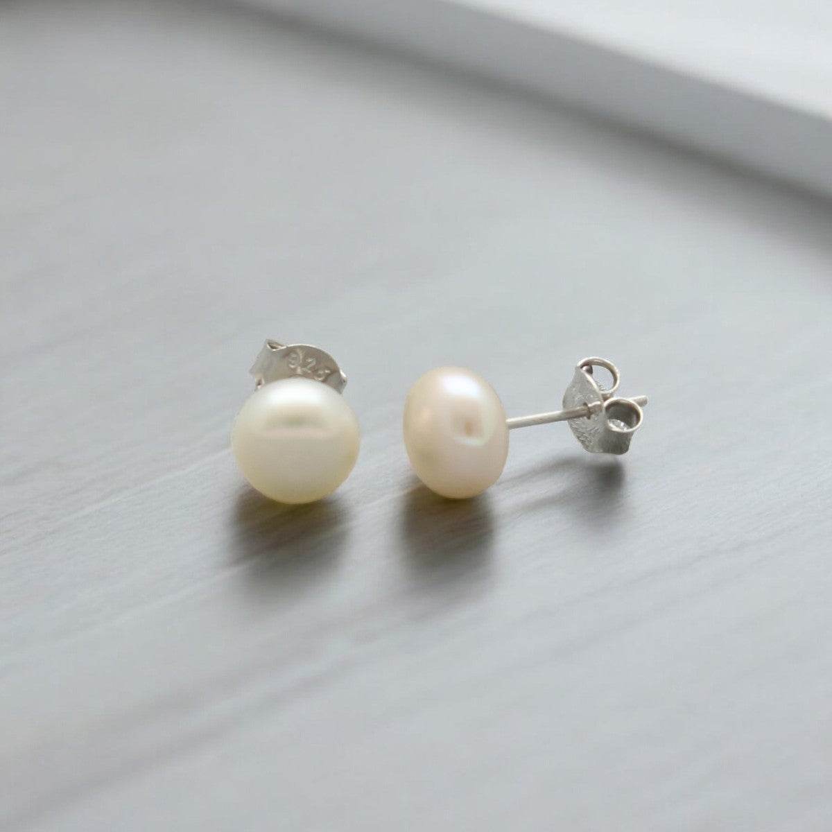 J Pearls Chic 925 Silver Stud Earrings - Distacart