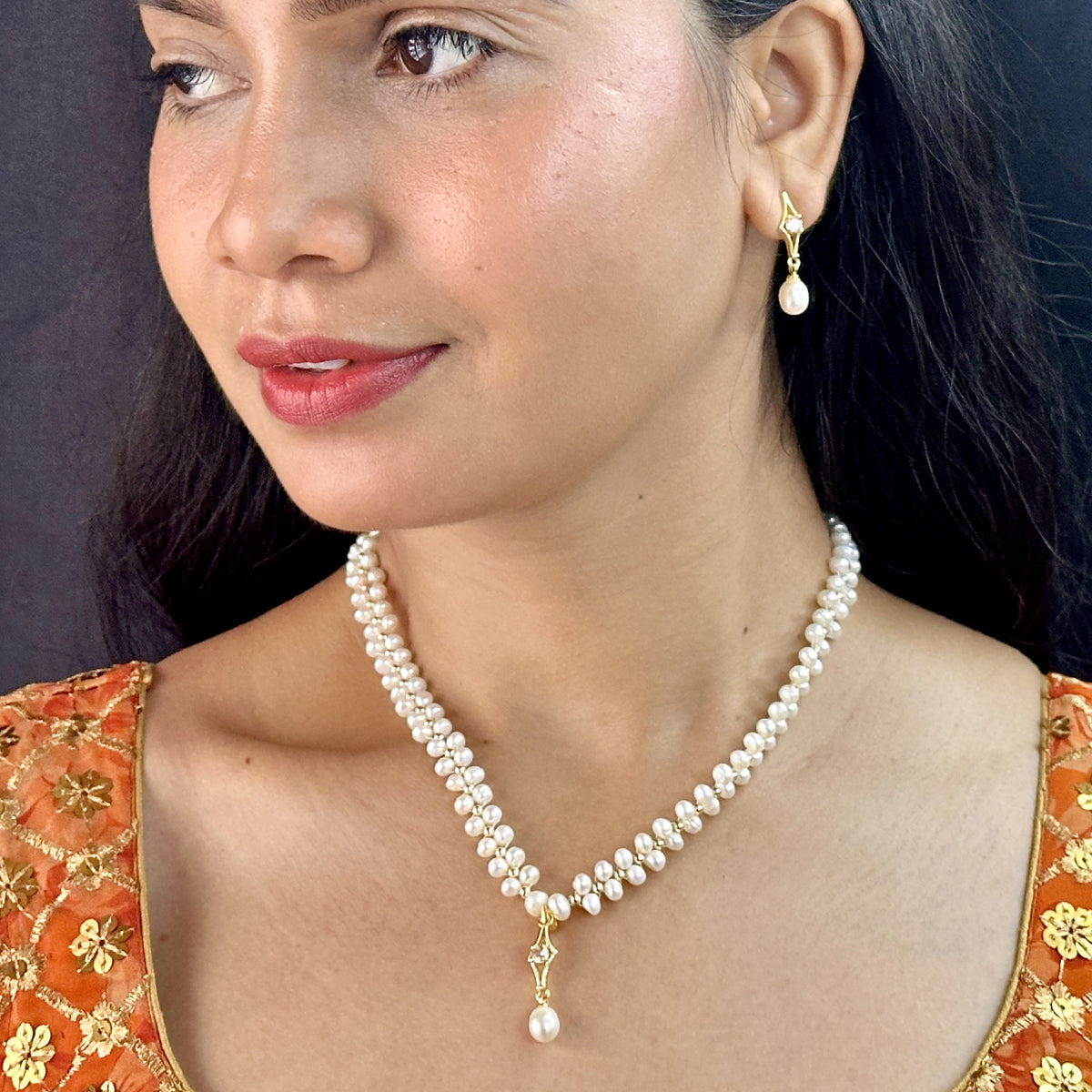 J Pearls winsome Pearl Necklace Set - Distacart
