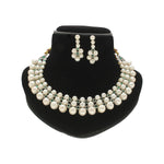 Thumbnail for J Pearls Shimmering 3 line Pearl Necklace Set - Distacart