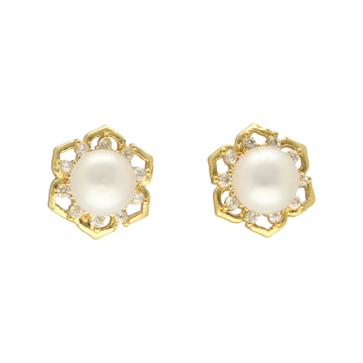 J Pearls Floral Pearl Earrings - Distacart