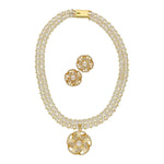 Thumbnail for J Pearls Resplendent Dual Line Pearl Necklace Set - Distacart