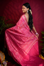Thumbnail for khanduapata Pink Colour Dot Design Silk Saree For Women