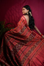 Thumbnail for khanduapata Red & Green Colour Dot Design Silk Saree For Women