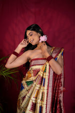 Thumbnail for khanduapata Multicolored Geometric & Abstract Design Silk Saree For Women