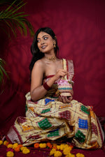 Thumbnail for khanduapata Multicolored Geometric & Abstract Design Silk Saree For Women