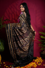 Thumbnail for khanduapata Magenta Colour Double Border Dot Design Silk Saree For Women