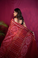 Thumbnail for khanduapata Red & Yellow Colour Fish Design Cotton Saree For Women