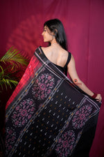 Thumbnail for khanduapata Red & Black Colour Fish Design Cotton Saree For Women