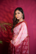 Thumbnail for khanduapata Pink & Red Colour Body Design Cotton Saree For Women