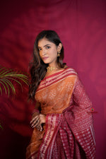 Thumbnail for khanduapata Brown & Maroon Colour Body Design Cotton Saree For Women