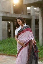Thumbnail for khanduapata White & Red Colour Dot Design Cotton Saree For Women - Distacart