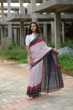 Thumbnail for khanduapata White & Red Colour Dot Design Cotton Saree For Women - Distacart