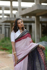 Thumbnail for khanduapata White & Red Colour Dot Design Cotton Saree For Women - Distacart