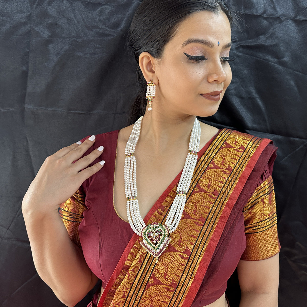 J Pearls Exclusive Rani Necklace Set - Distacart