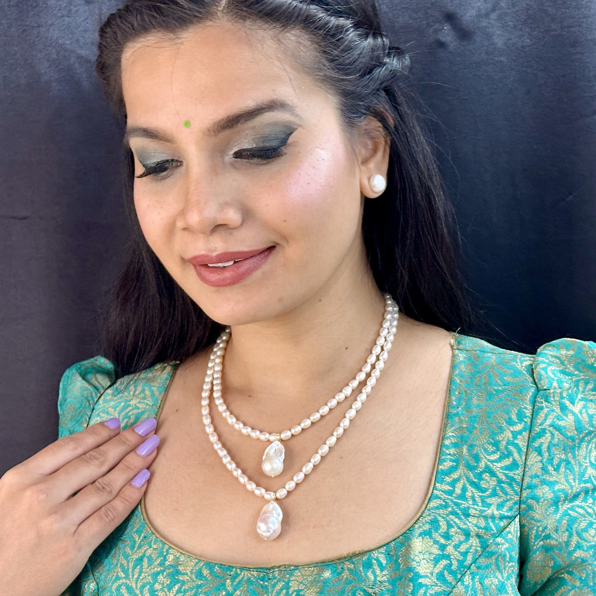 J Pearls Oeshi 2 Lines Oval Pearl Necklaces - Distacart