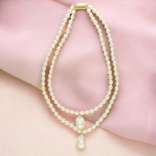 J Pearls Oeshi 2 Lines Oval Pearl Necklaces - Distacart
