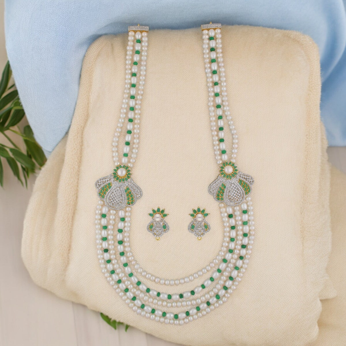 J Pearls Baldar 5 Lines Pearl Set - Distacart