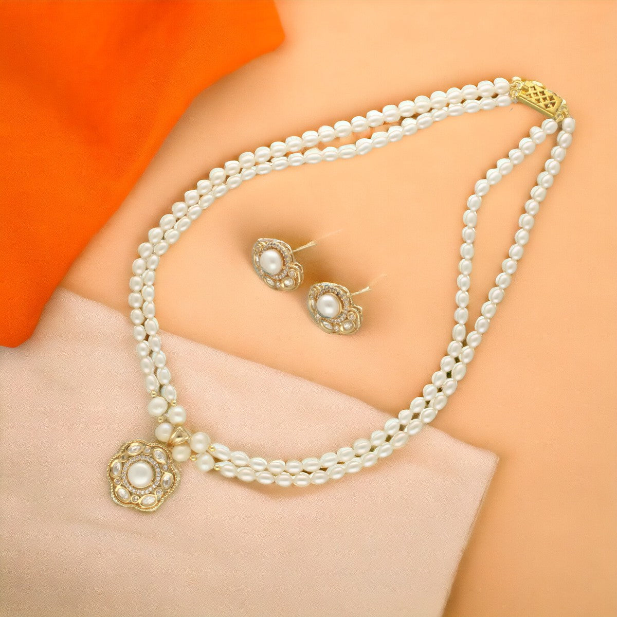 J Pearls Lekha 2 Lines Pearl Necklace - Distacart