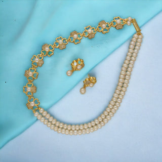 J Pearls Leena 2 Lines Pearl Necklace - Distacart