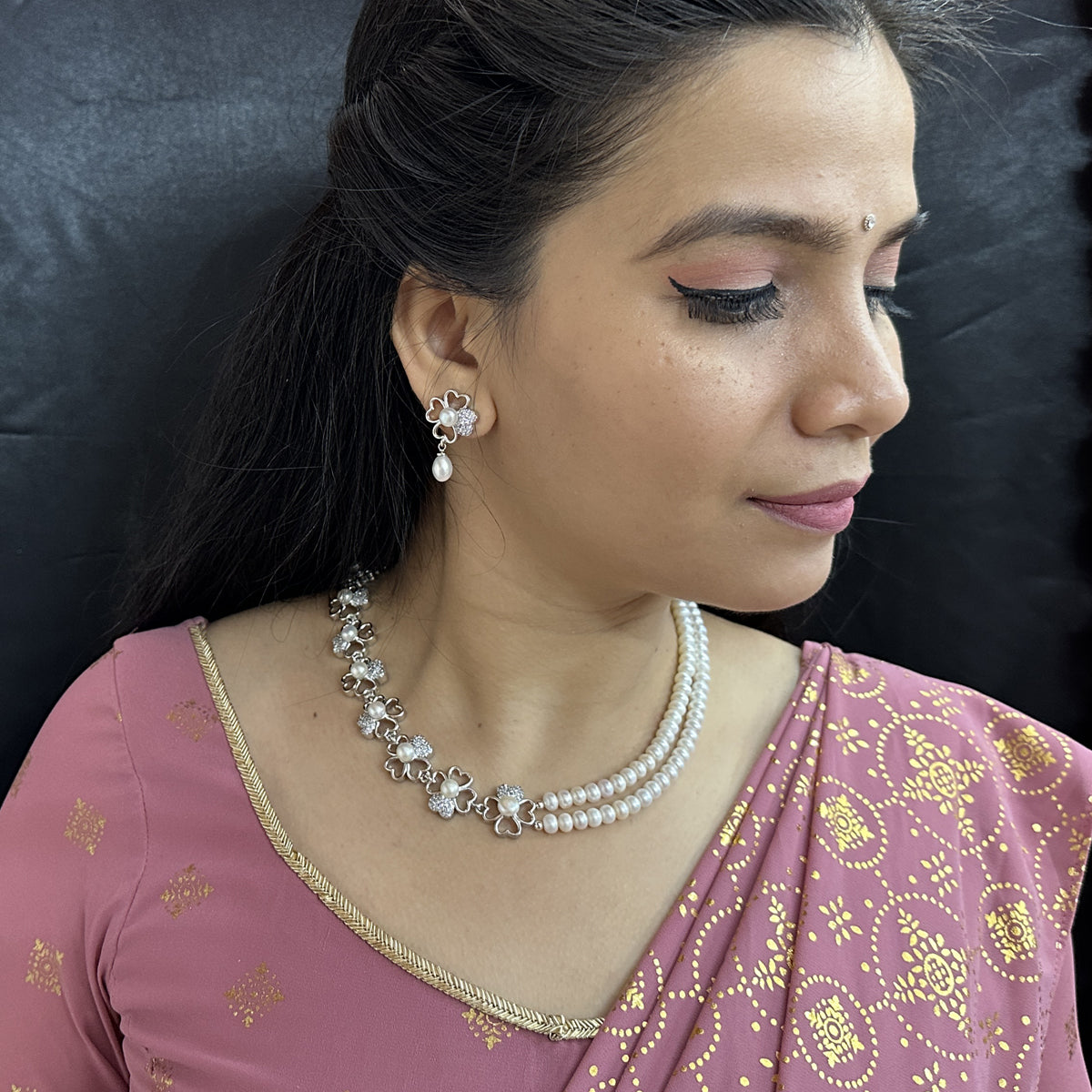 J Pearls Lipika 2 Lines Pearl Necklaces - Distacart