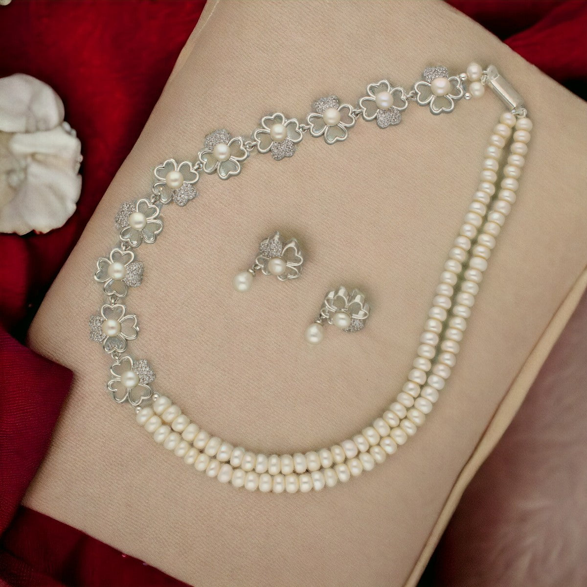 J Pearls Lipika 2 Lines Pearl Necklaces - Distacart