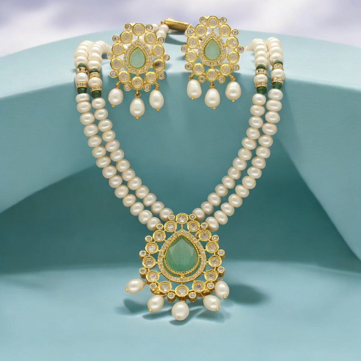 J Pearls Shalin Exquisite Pearl Necklace Set - Distacart