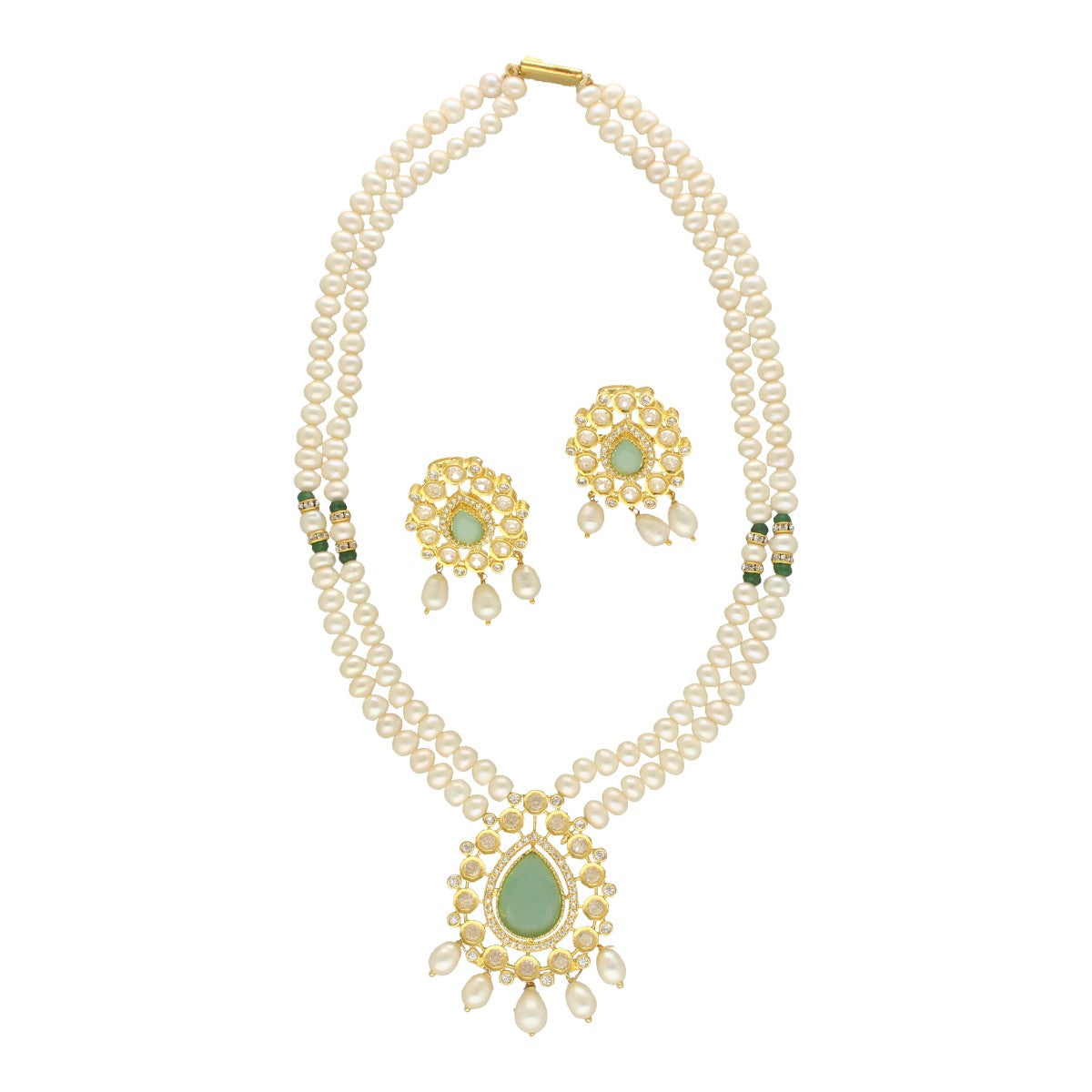 J Pearls Shalin Exquisite Pearl Necklace Set - Distacart