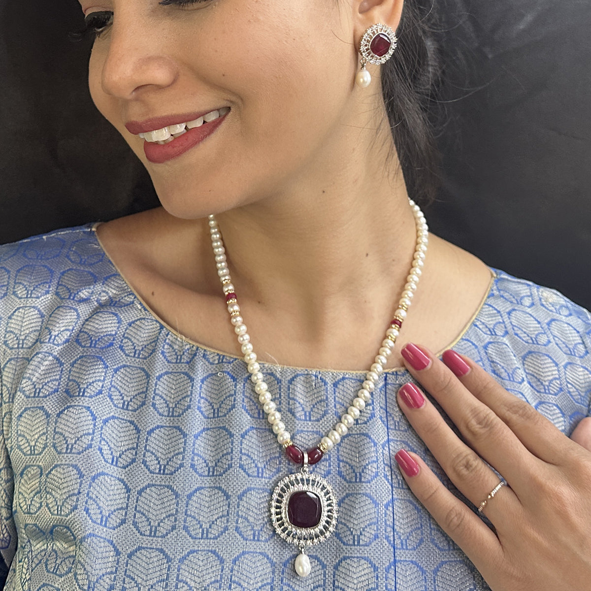 J Pearls Starlit Splendor Pearl Necklace Set - Distacart