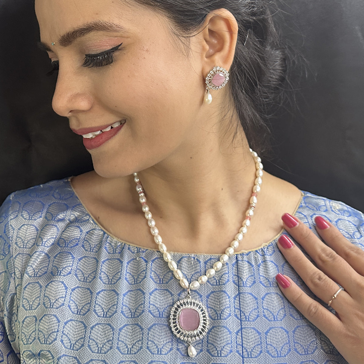 J Pearls Ehan Pearl Necklace Set - Distacart